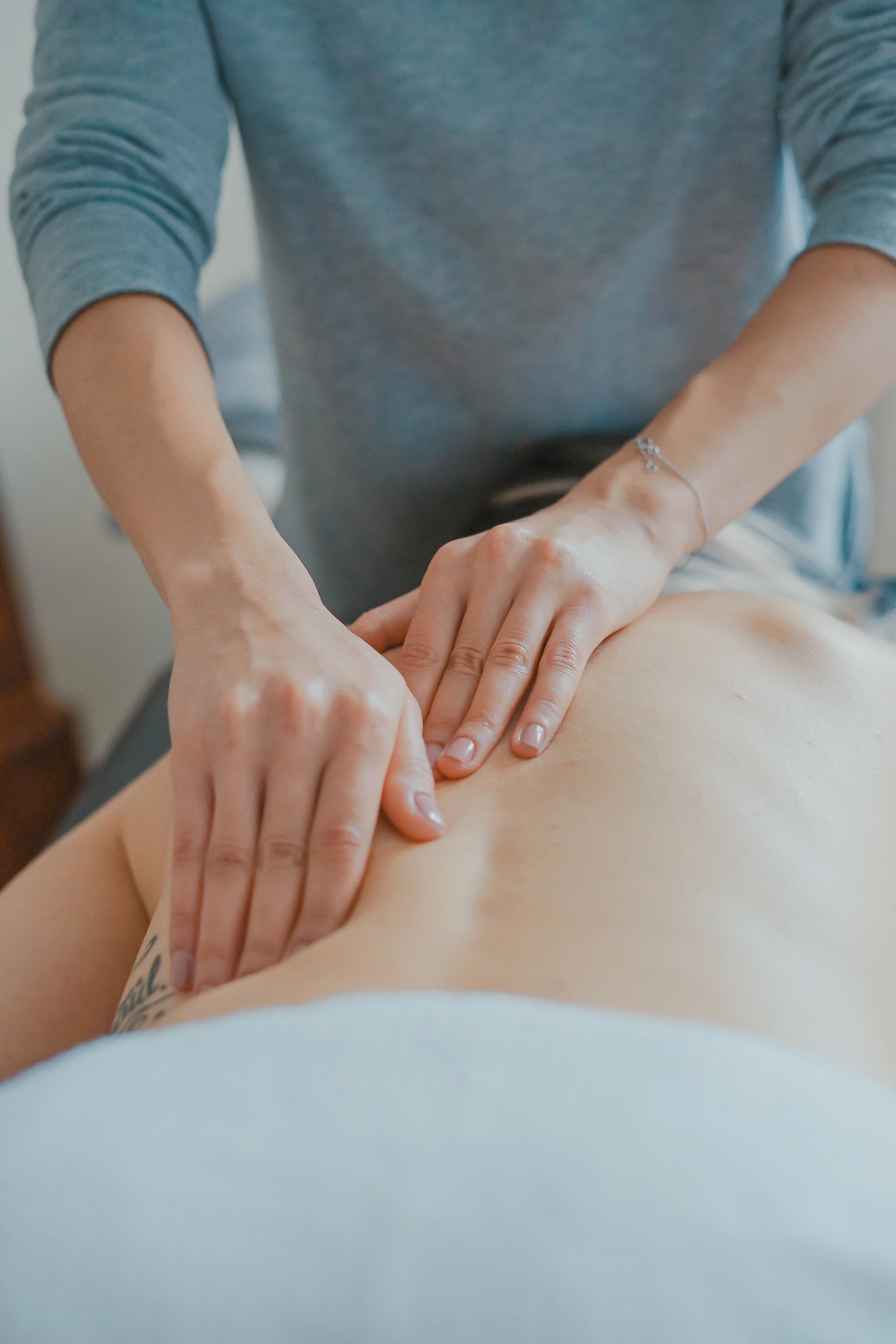 REAL PHOTO: holistic massage treatment in the Pyramid training room